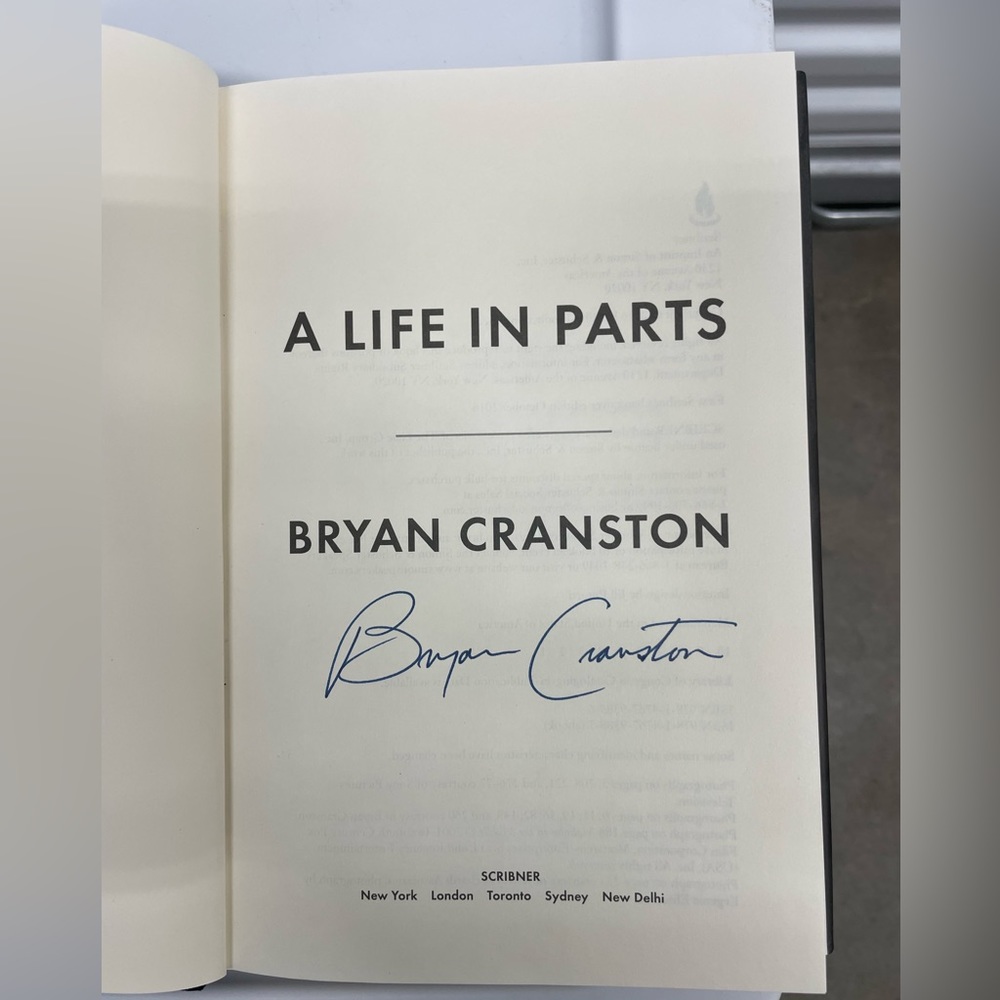 Autographed Bryan Cranston book Breaking Bad Walter White